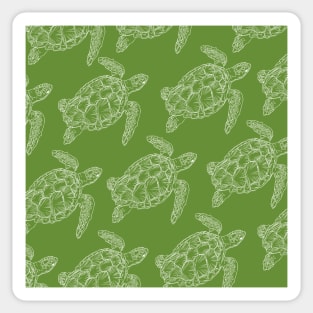 turtle aloha print pattern hawaii green and white Sticker